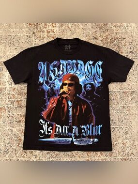21 Savage Drake It’s All A Blur Tour T Shirt Black Graphic Tee Mens Large